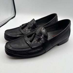 Florsheim 18207 Kiltie Tassel Black Leather Dress Moc Loafers Mens Size 13 ‎ B